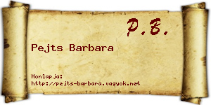 Pejts Barbara névjegykártya